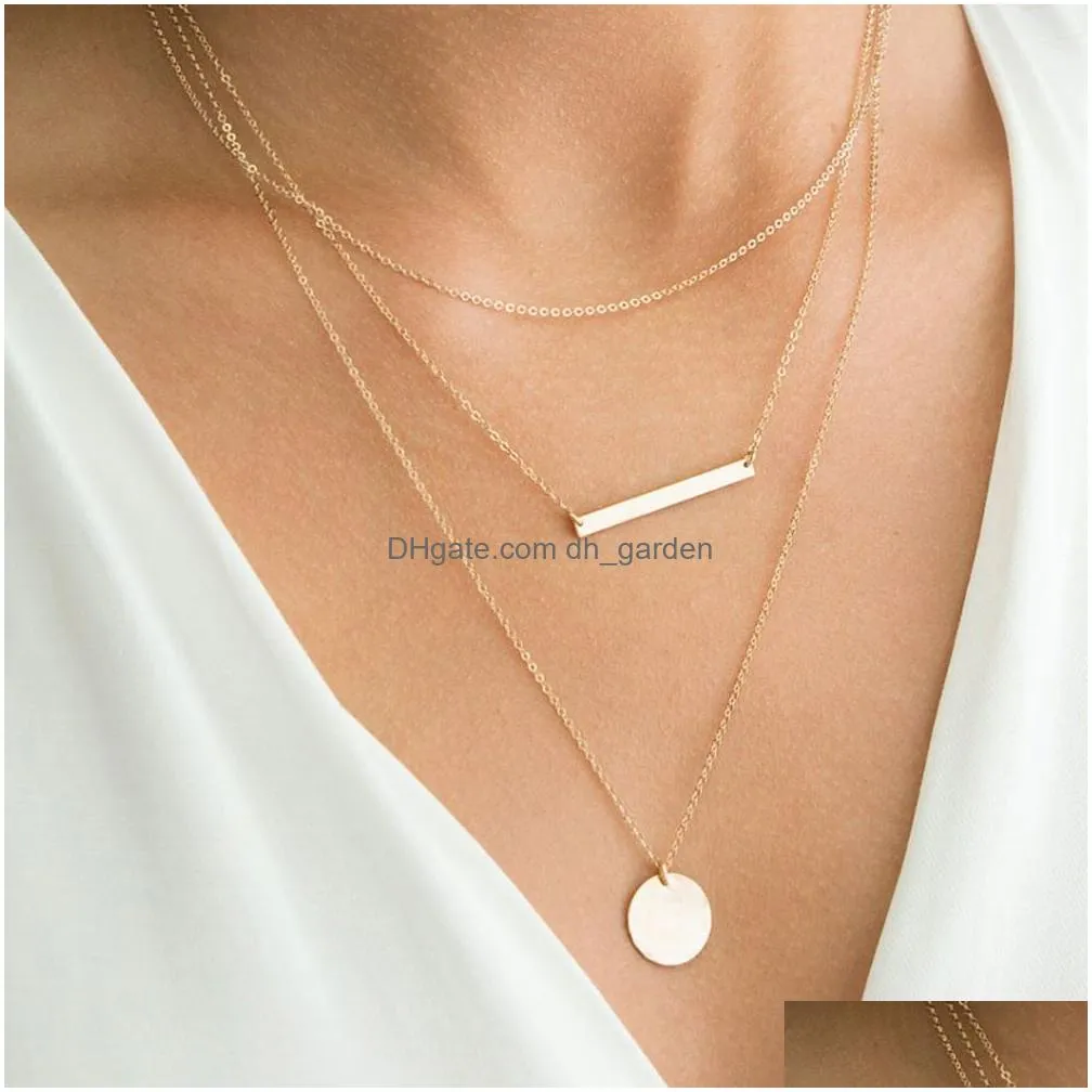 Chains Long Necklace Women Gold Color Link Chain Pendant Choker For Fashion Jewlery Drop Delivery Jewelry Necklaces Pendants Dhgarden Otx9J