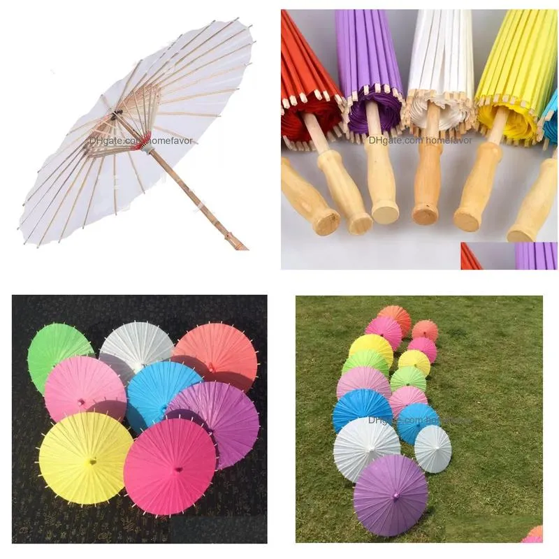 20/30/40/60cm quality chinese japanesepaper parasol paper umbrella for wedding bridesmaids party favors summer sun shade kid