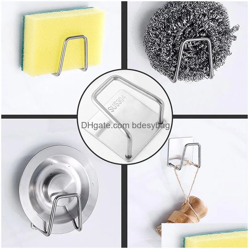 Other Kitchen Tools Kitchen Tools Stainless Steel Sponge Holder Sponges Drainer Drying Rack Sink Accessories Storage Organizer Drop De Dhnit