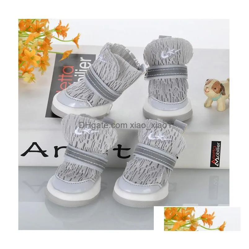 dog apparel 4pcsset waterproof winter pet dog shoes antislip rain snow boots footwear thick warm for small cats puppy dogs socks booties