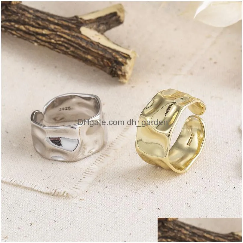 Band Rings Fashion Irregar Concave Convex Gold Sier Color Ring Width Open Finger Rings For Women Men S-R713 Drop Delivery Jew Dhgarden Otexq