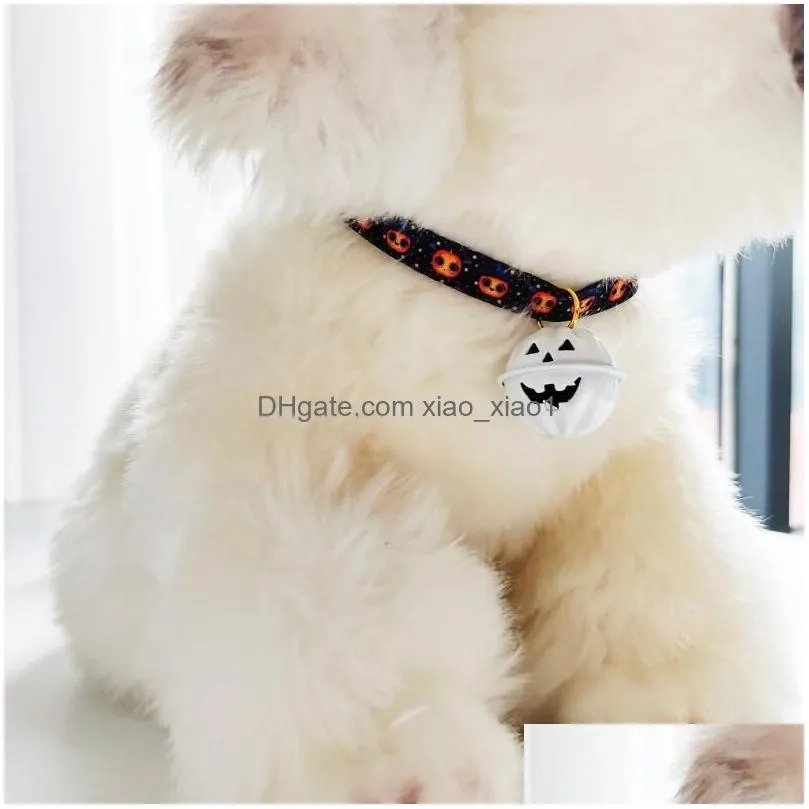 halloween bell pumpkin collar dog party decoration cat bell necklace