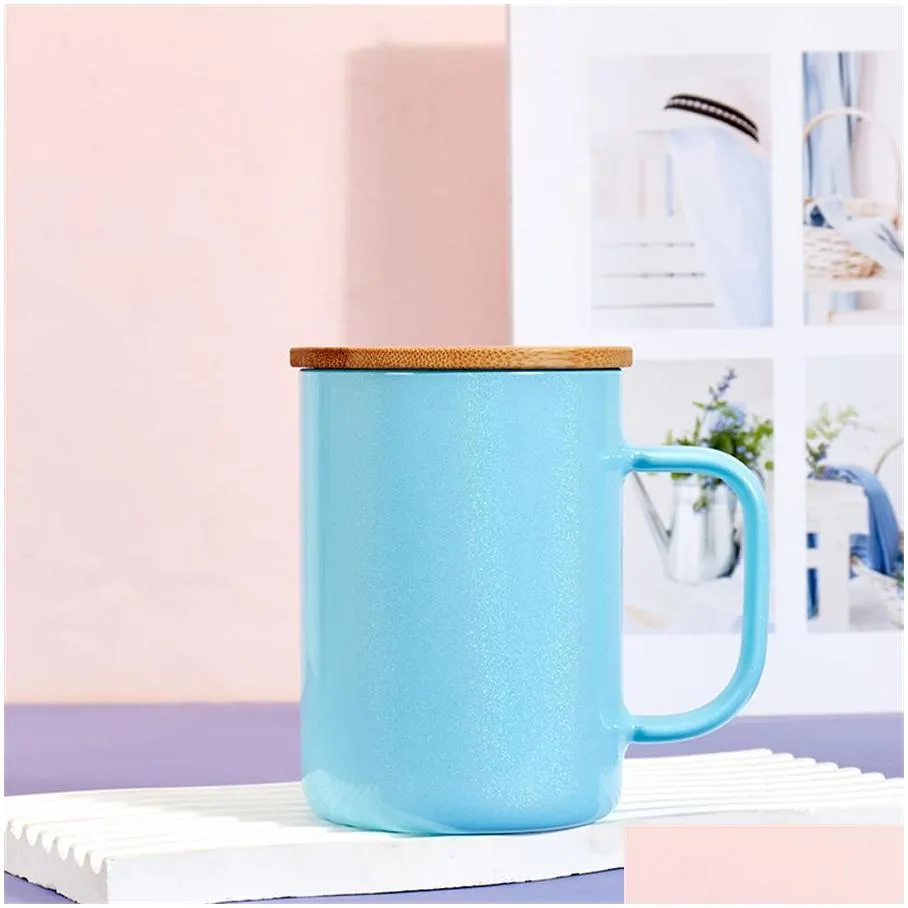 Sublimation Glitter Glass Coffee Mug with Lids 17oz Glass Tea Cup decorative Cute Mugs for Women Men Espresso Latte Milk Juice Water Birthday Travel