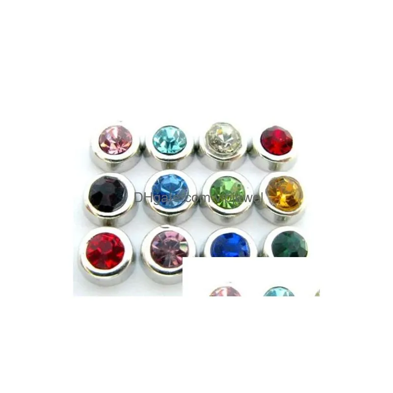 20pcs lot round birthstone floating locket charms diy accessories fit for glass living memory magnetic locket270h