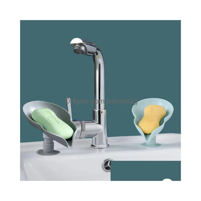 Soap Dishes Soap Holder Washbasin Box Dishes Bathroom Shower Stand Sponge Storage Plate Tray Accessories Gadget Drop Delivery Home Gar Dh2Ct