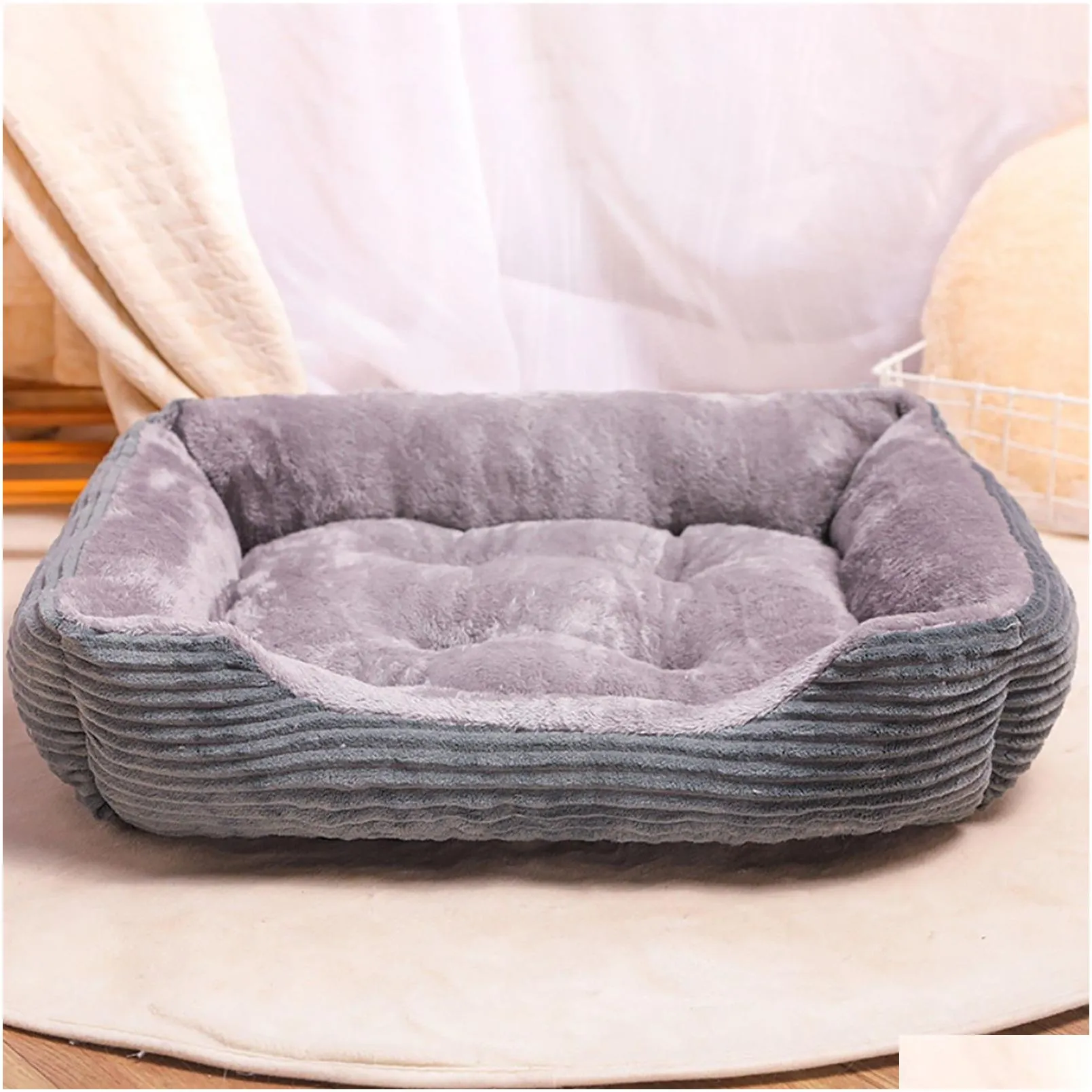 Drop transport multi-color pet big dog bed warm dog house soft nest dog basket waterproof kennel cat puppy large kennel 210224