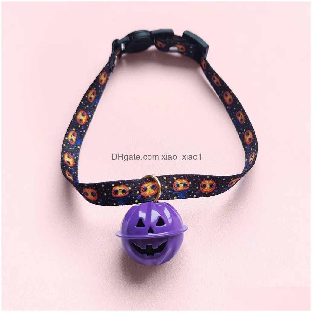 halloween bell pumpkin collar dog party decoration cat bell necklace