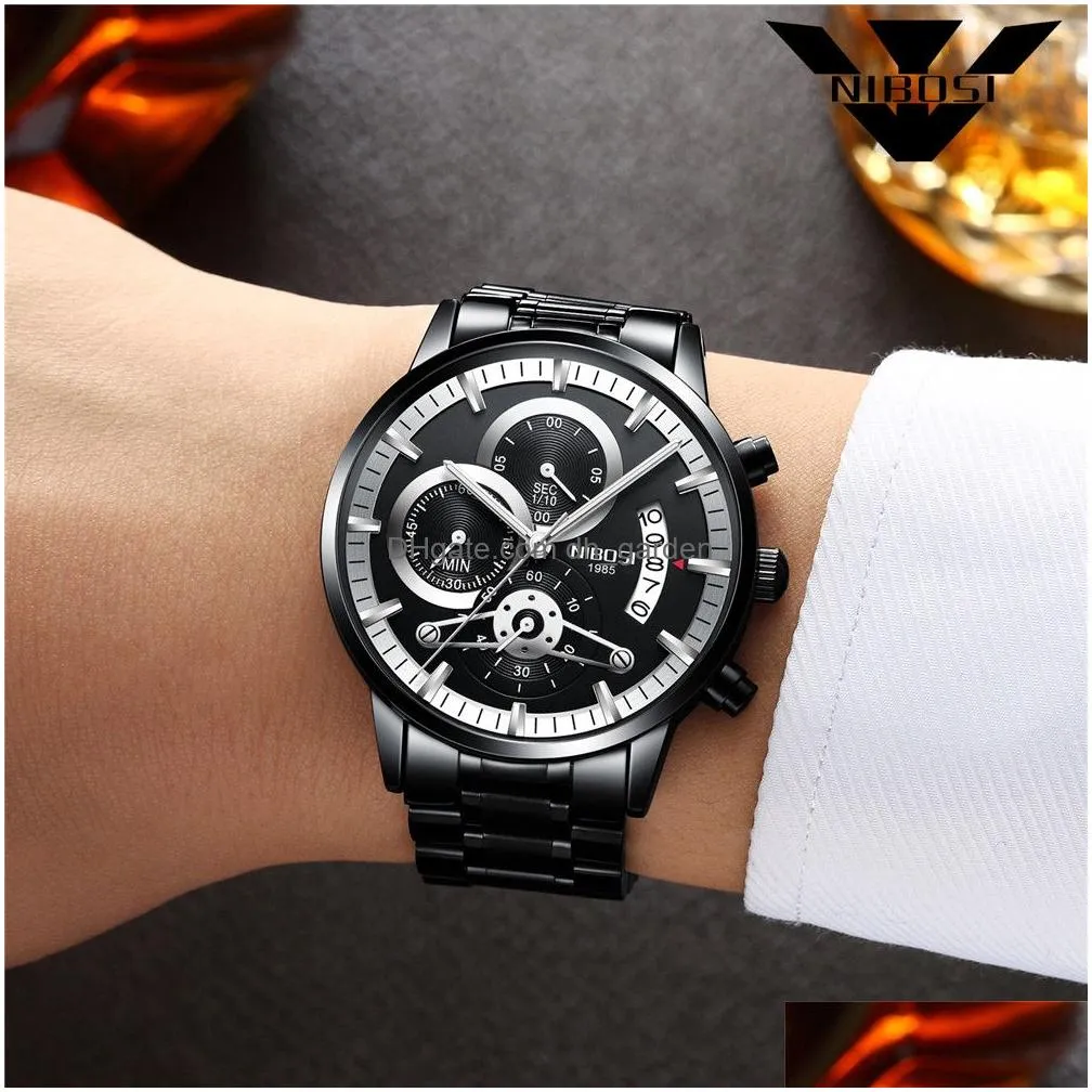 Wristwatches Quartz Watch Men Gold Black Mens Watches Top Brand Luxury Chronograph Sports Wristwatches Luminous Waterproof R Dhgarden Otlf4