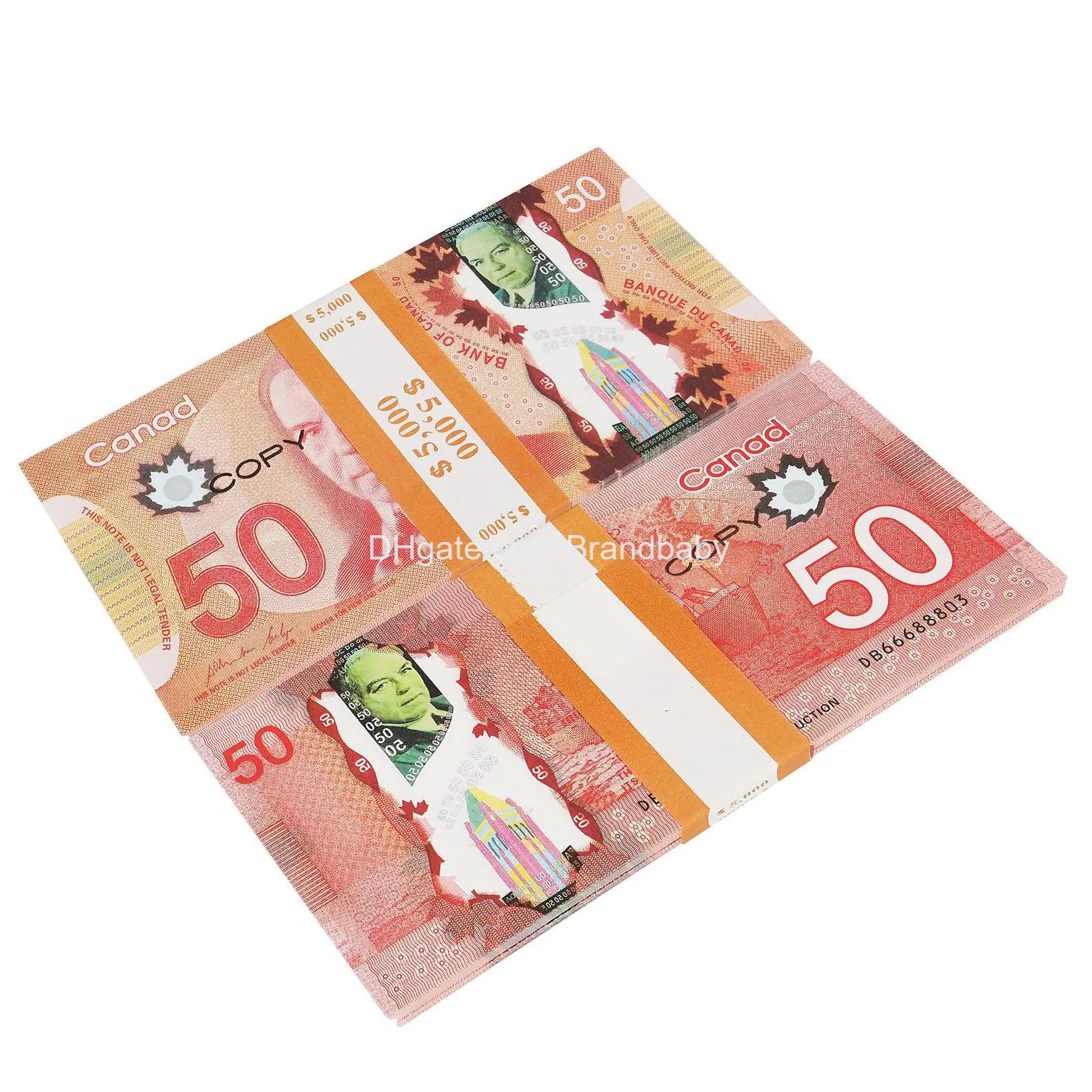 prop cad game money 5/10/20/50/100 canadian dollar canada banknotes fake notes movie props