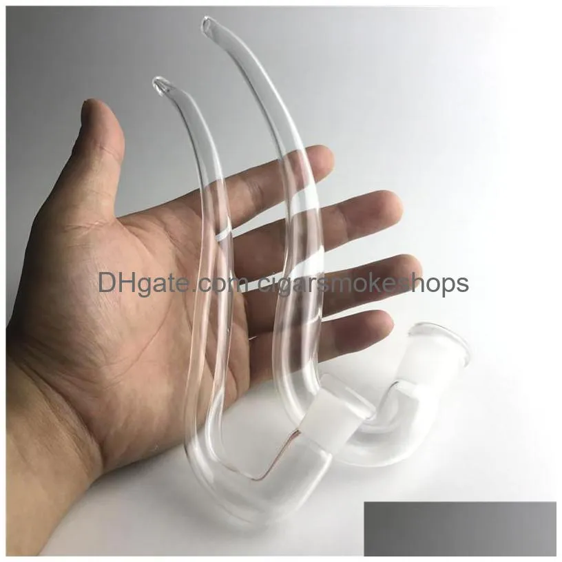 glass bong j hook adapter for ash catchers 14mm 18mm female glass straw curve tube pipes diy smoking accessories