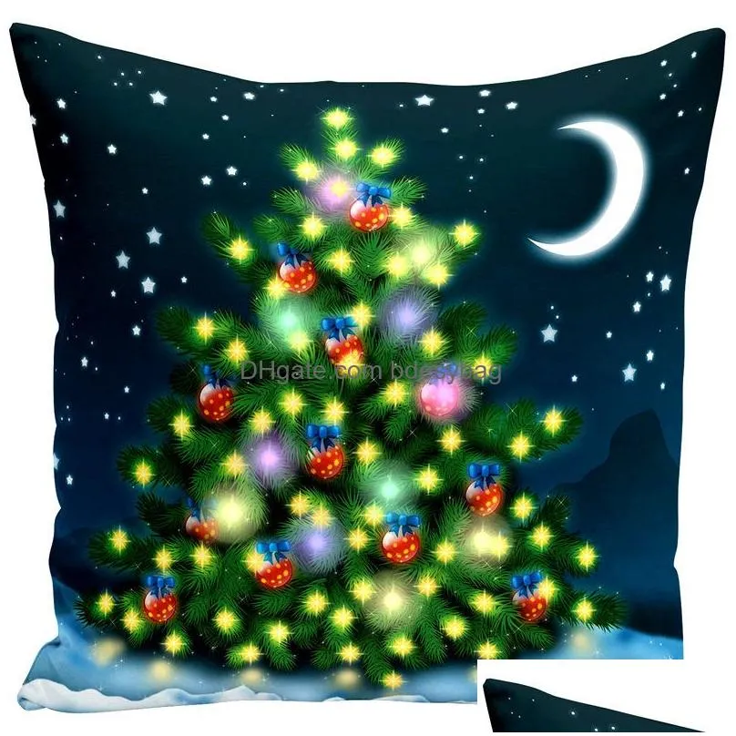 Pillow Case Led Lighting Pillow Case Christmas Cushion Er Home Sofa Pillowcase Living Room Decoration Drop Delivery Home Garden Home T Dhh9Q