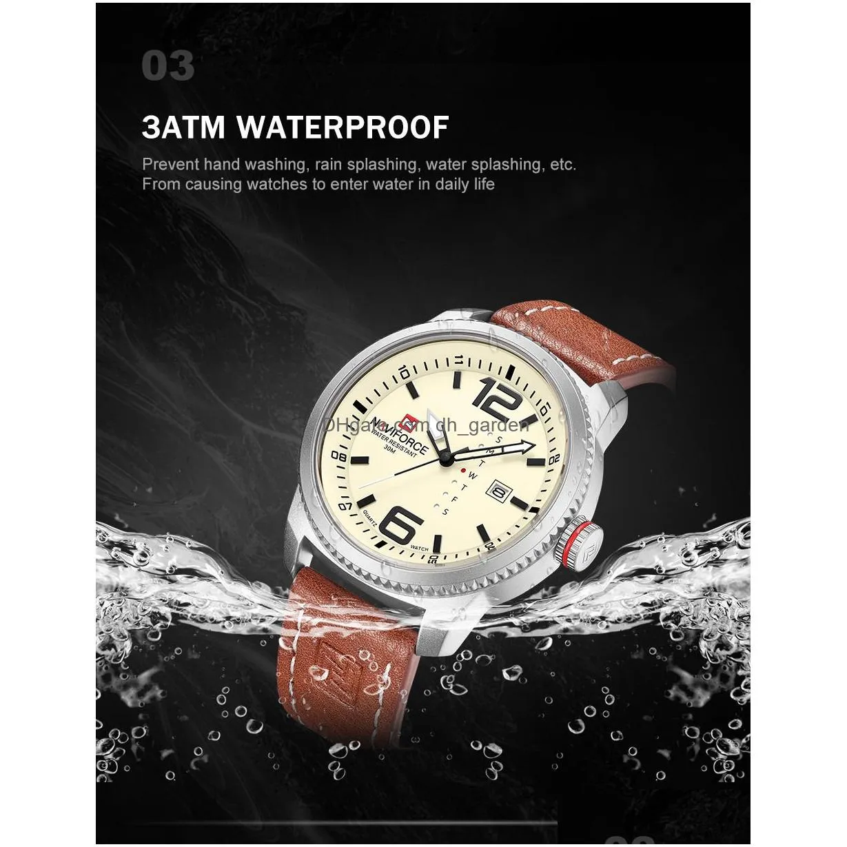 Wristwatches 2021 Luxury Brand Naviforce Date Quartz Watch Men Casual Military Sports Watches Leather Wristwatch Male Relo M Dhgarden Otyhb