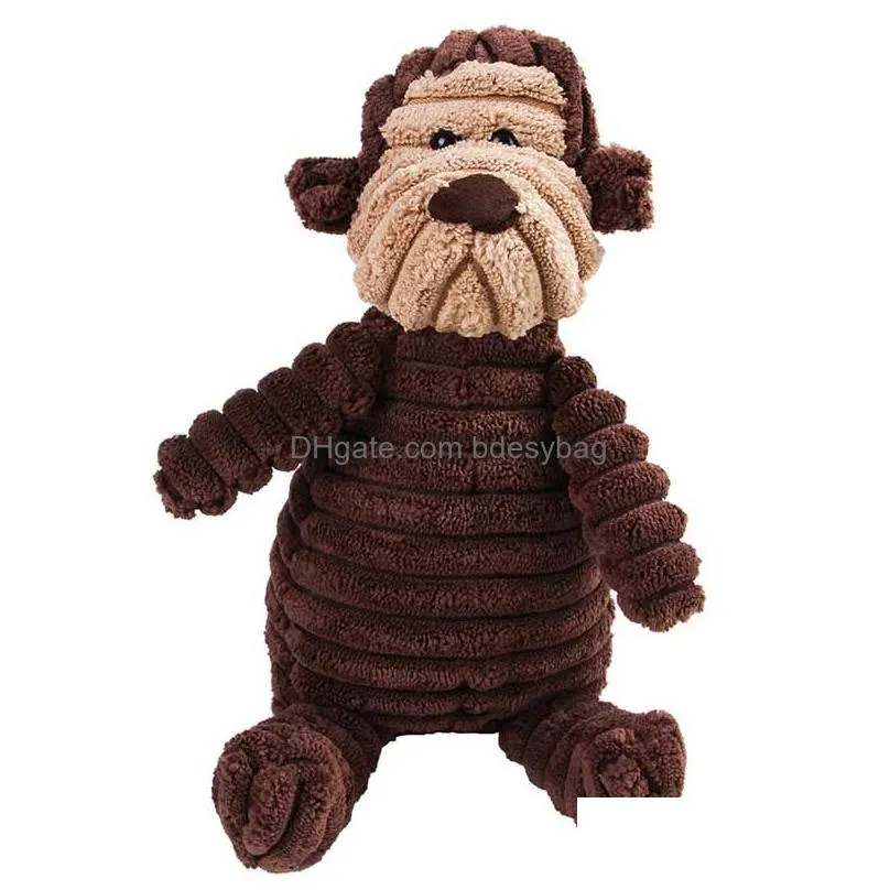 Dog Toys & Chews Creative Corduroy Dog Toys For Small Large Dogs Animal Shape Plush Pet Puppy Squeaky Chew Bite Resistant Toy Pets Acc Dh5Z4