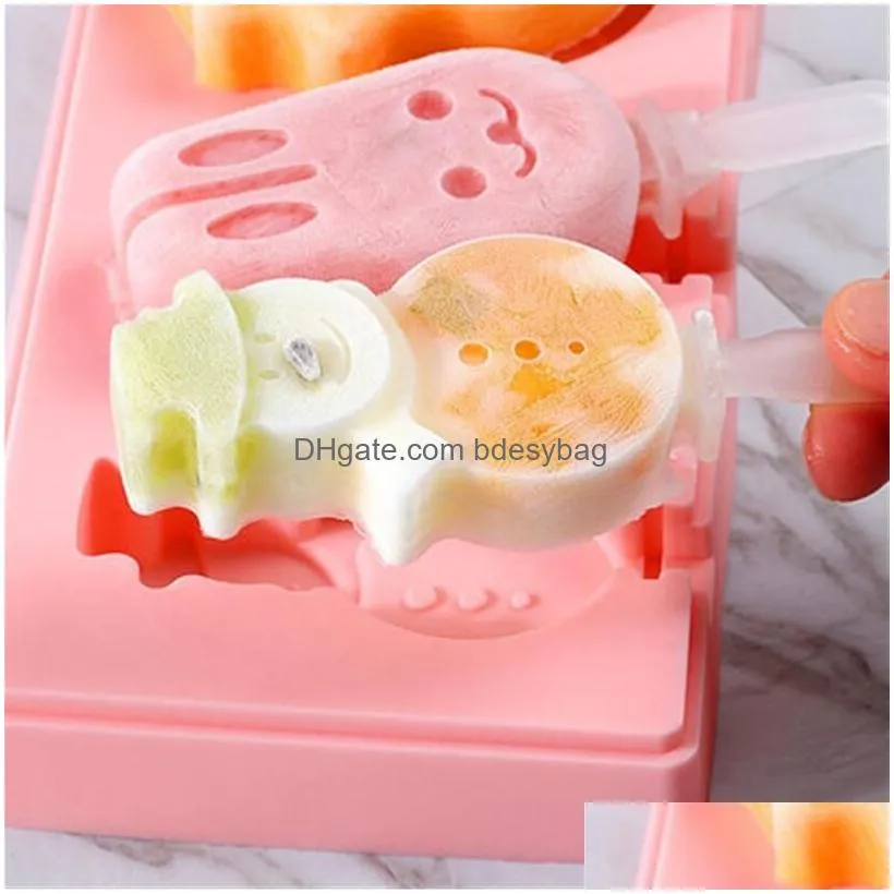 Ice Cream Tools Sile Ice Cream Tools Mold Popsicle Molds With Lid Diy Homemade Lolly  Maker Mod Drop Delivery Home Garden Kitchen, Dhcj1