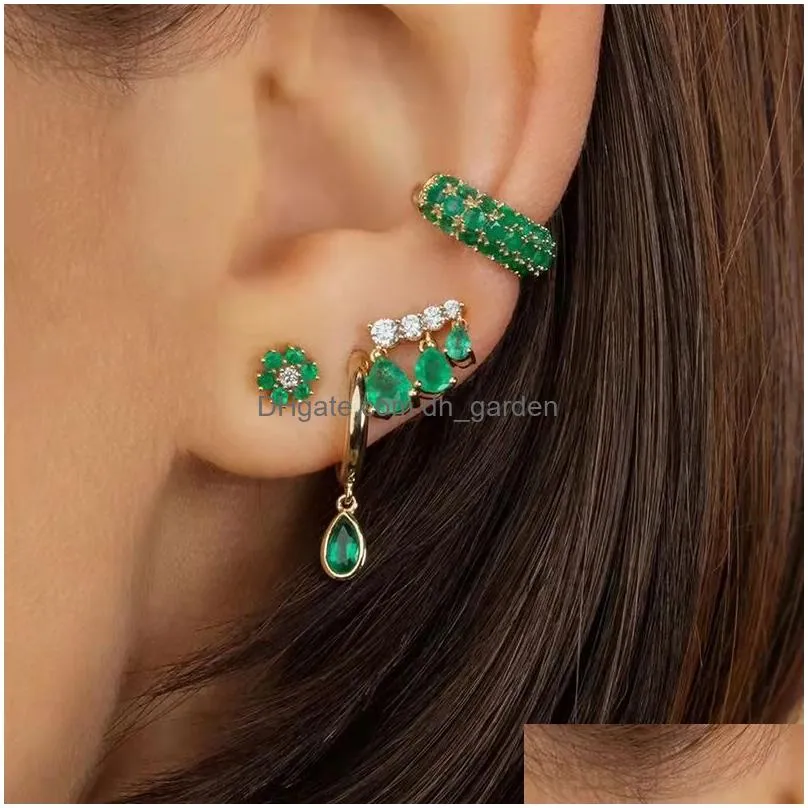 Hoop & Huggie New Design Stainless Steel Tiny Water Drop Hoop Earring For Women Crystal Zirconia Cartilage Earrings Fashion Dhgarden Ote5T