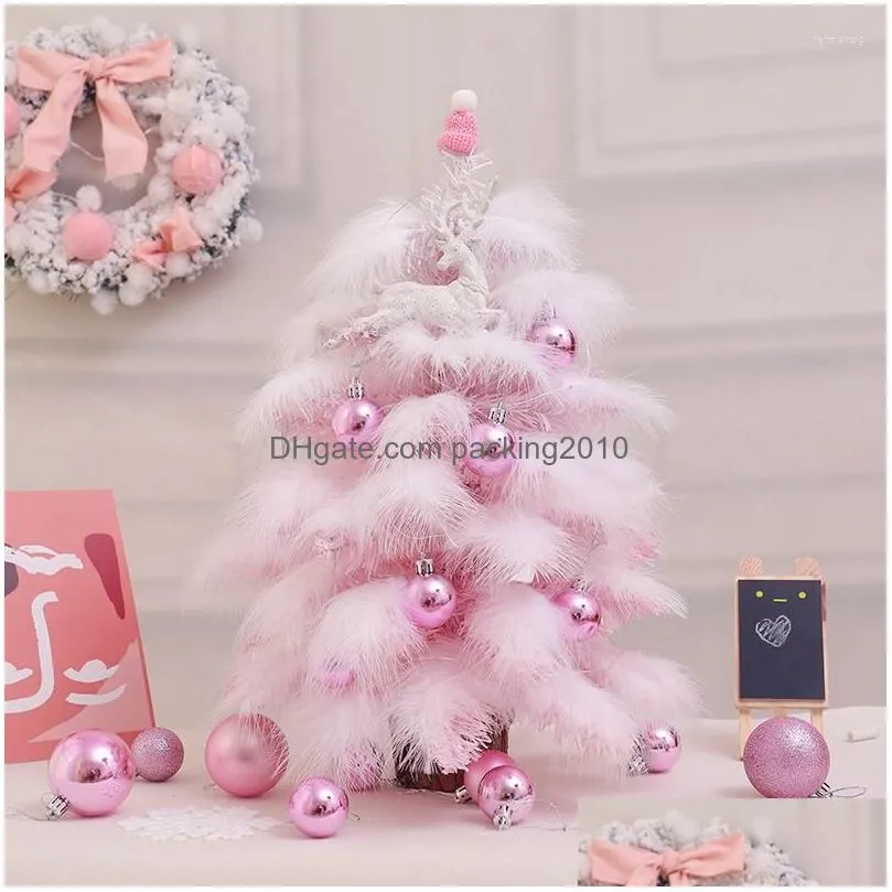 Christmas Decorations Christmas Decorations Pink Tree Artificial Mini Feather Diy Tabletop Decor Holiday Decoration Oranment Xmas Drop Dhcfs