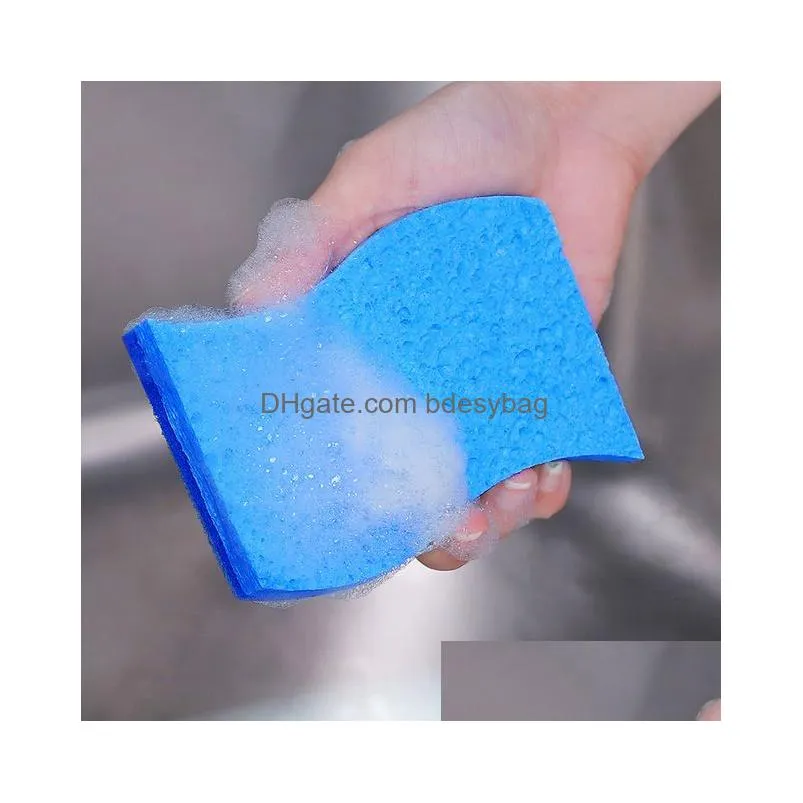 Sponges & Scouring Pads Square Sponge Eraser Kitchen Cleaning Scouring Pad Sponges Wood Pp Cotton Rag Washing Pot Brushes Household To Dh7Sh