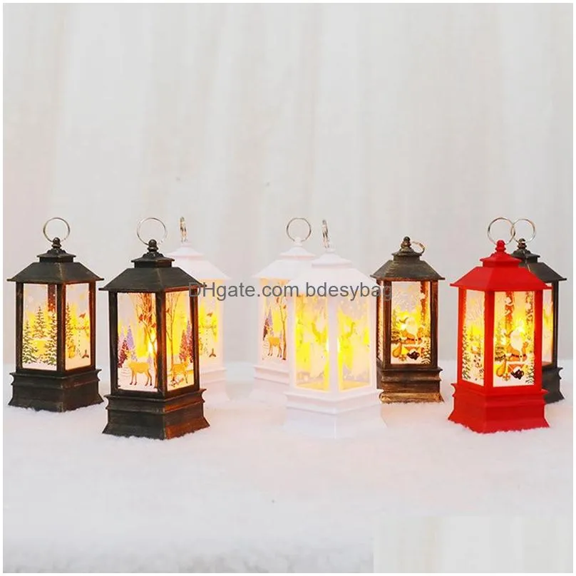 Christmas Decorations Christmas Decorations Candle With Holder Led Tea Light Candles Cages Elk Santa Claus Printing Candlestick Decora Dhhki