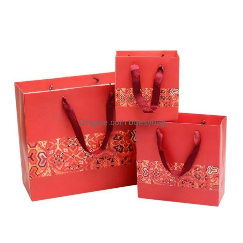 Gift Wrap Gift Wrap Paper Red Especially For You With Handles Small/Large Tote Bag Jewelry/Clothes Drop Delivery Home Garden Festive P Dhgvv