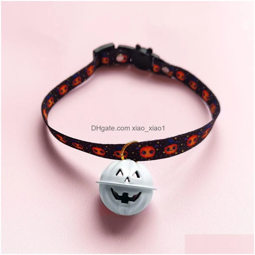 halloween bell pumpkin collar dog party decoration cat bell necklace