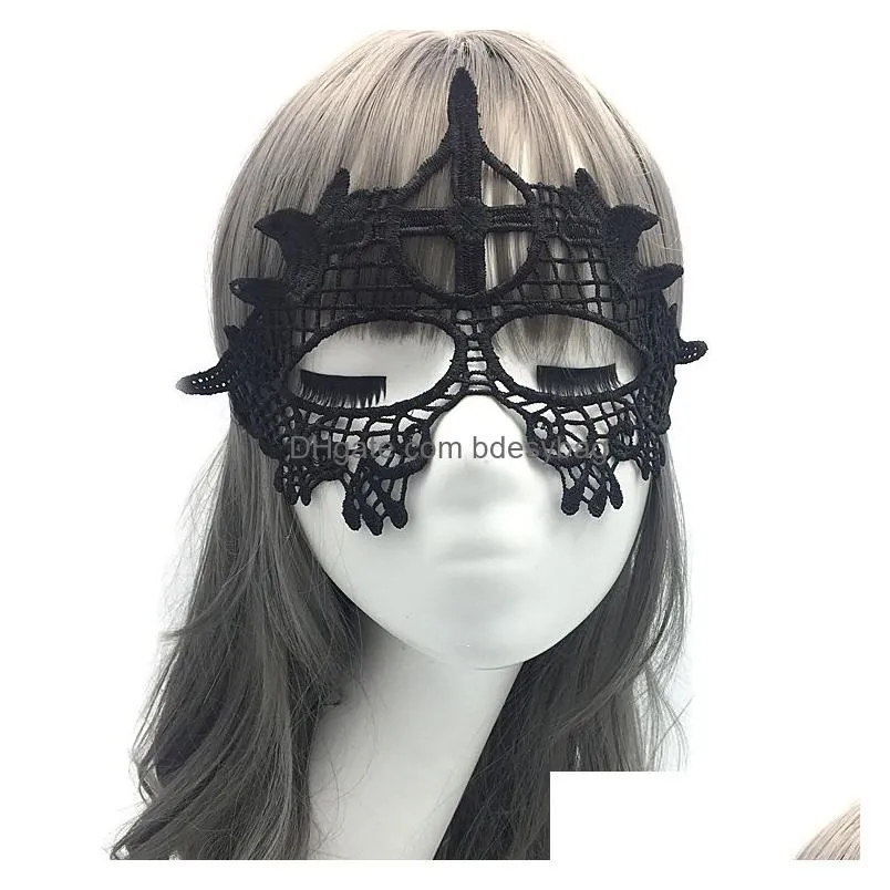 Party Masks Wholesale Black Y Lace Masquerade Mask For Carnival Halloween Half Face Ball Party Masks Festive Supplies Drop Delivery Ho Dhyka