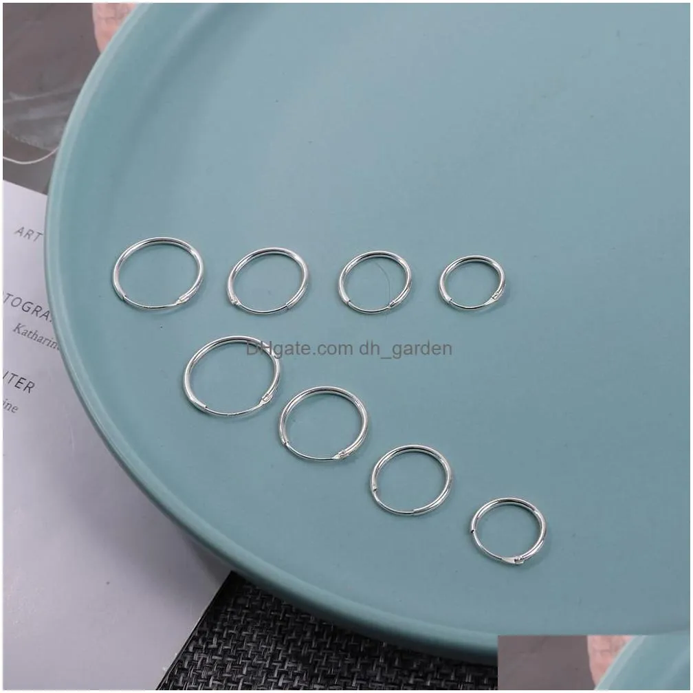 Hoop & Huggie Sterling Simple Ear Bone Hoop Earrings 6-18Mm Round Circle Earring Hoops For Women Men Drop Delivery Jewelry Ea Dhgarden Otrfx