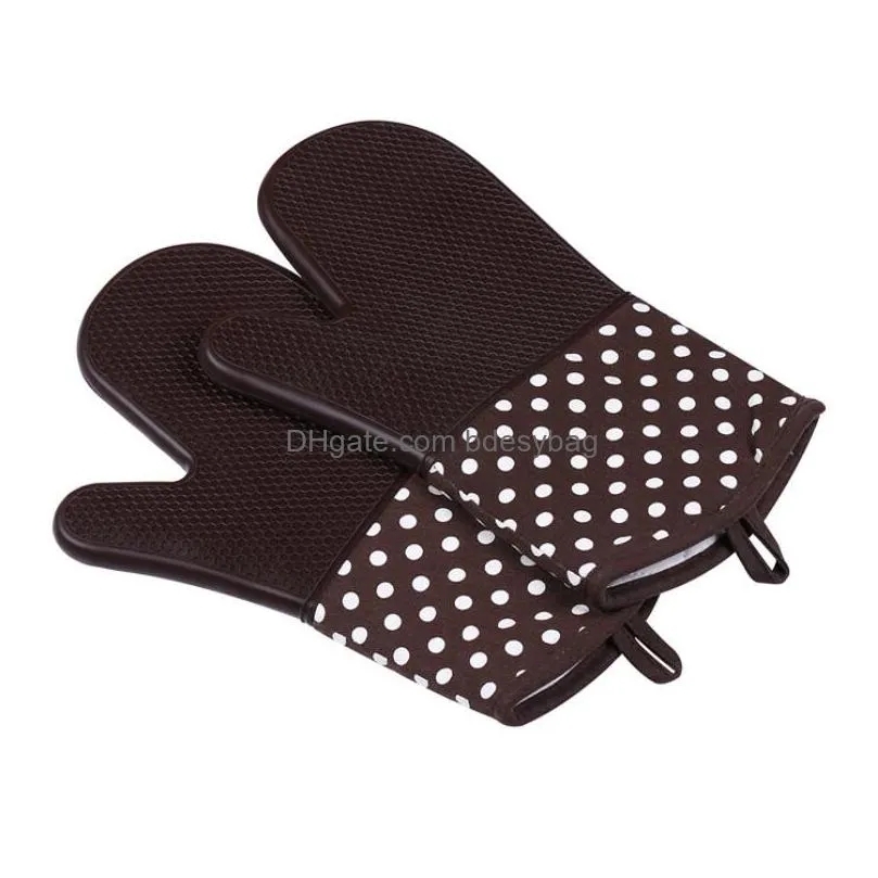 Oven Mitts Sile Oven Mitts Kitchen Glove Heat Resistant Thick Cooking Bbq Grill Gloves Gadgets Accessories Drop Delivery Home Garden K Dh0Si