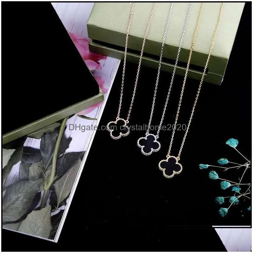 pendant necklaces classic clover necklace fashion designer womens high quality 18k gold korean jewelry gift drop delivery pendant