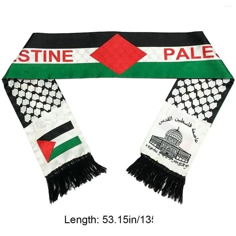 Scarves Scarves Womens Scarf Palestine Flag Double Side Soft Skin Friendly Comfortable 2023 Winter Warm Bufanda Drop Delivery Fashion Otqt5