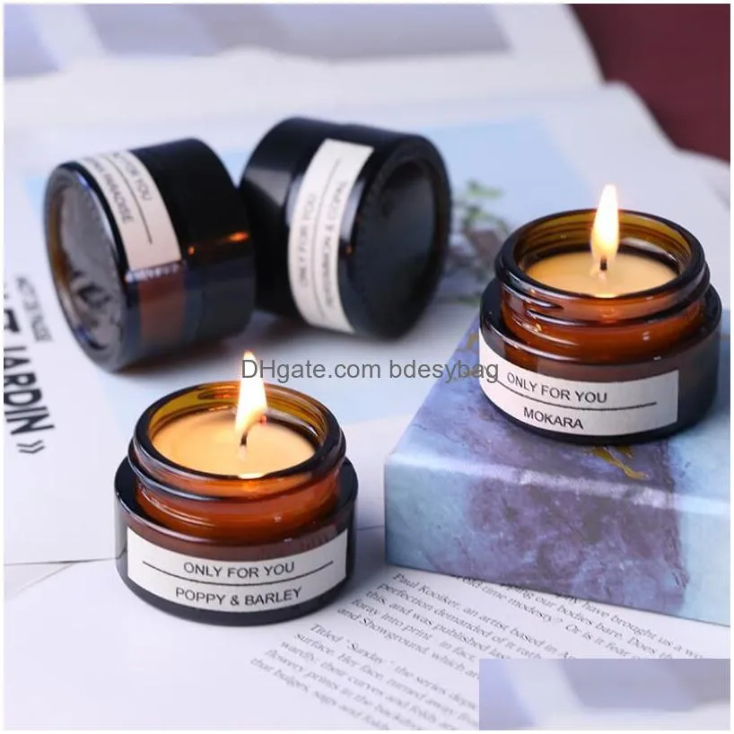 Scented Candle Fashion Natural Rose Oil Aromatherapy Smoke- Scented Candle Glass Holders Birthday Candles Making Wedding Drop Delivery Dhjn8