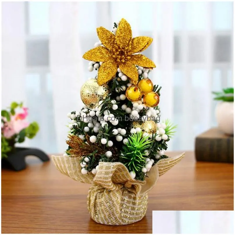 Christmas Decorations Christmas Tree 20Cm Table Decoration Artificial Tabletop Mini Xmas Decorations Miniature Party Supplies Drop Del Dhcp3