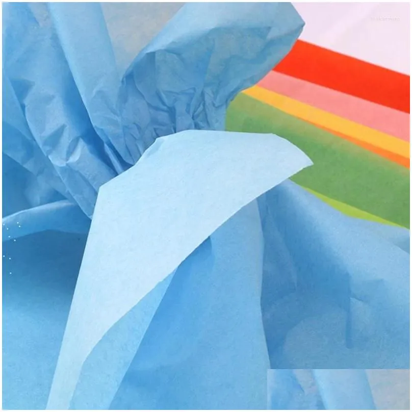 Gift Wrap Gift Wrap 130 Sheets 26 Colors Mixed Color Tissue Paper For Art Wrap Flower Craft Bk Packaging 50X70Cm Drop Delivery Home Ga Othsk