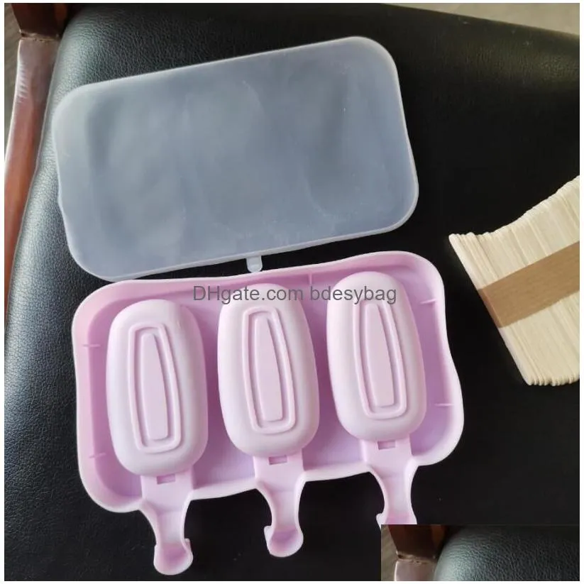 Ice Cream Tools Sile Ice Cream Tools Mold Popsicle Molds With Lid Diy Homemade Lolly  Maker Mod Drop Delivery Home Garden Kitchen, Dhcj1