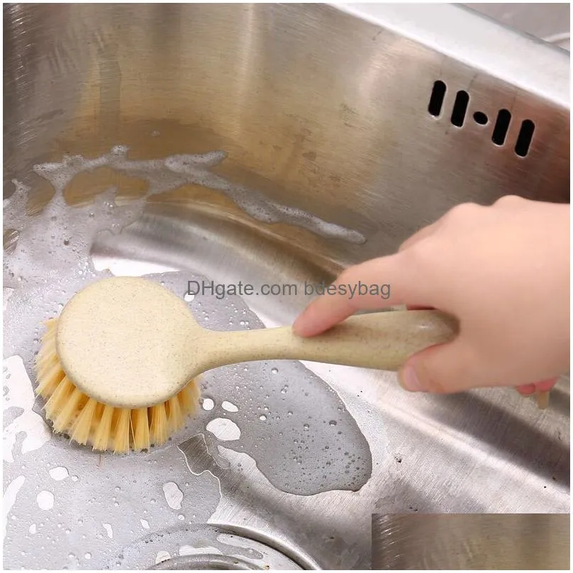 Cleaning Brushes Mtifunction Convenient Practical Kitchen Utensil Cleaning Brush Long Handle Hung Pot Wash Brushes Household Drop Deli Dha5T