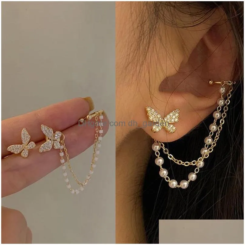 Ear Cuff 1Pc New Fashion Gold Color Moon Star Clip Earrings For Women Simple Fake Cartilage Long Tassel Ear Cuff Jewelry Dro Dhgarden Otcwy