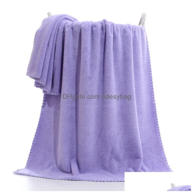 Other Bath & Toilet Supplies High Density Soft Charcoal Coral Veet Bath Towel Toilet Supplies Adt Absorbent Quick-Drying 70-140Cm Drop Dhukt