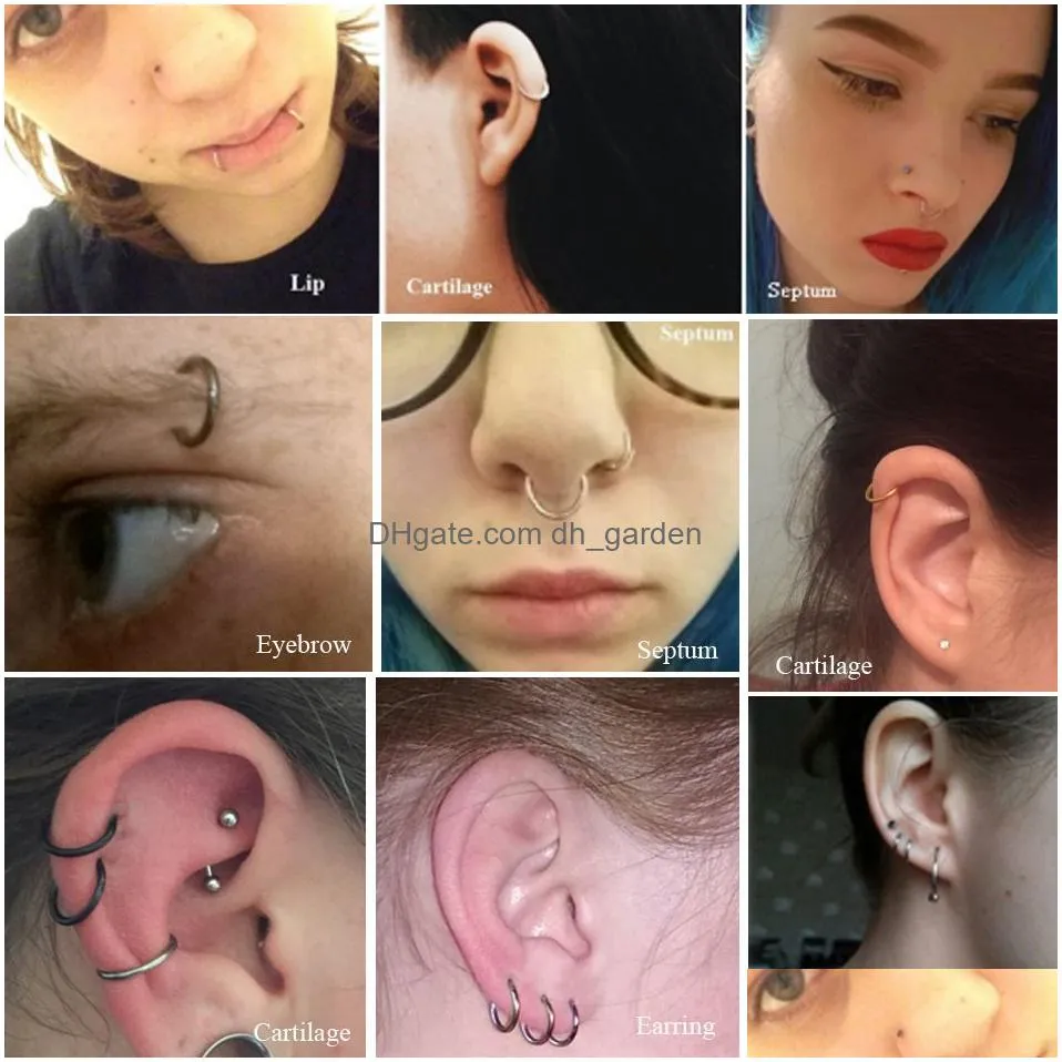 Nose Rings & Studs 1Pc 10Mm Titanium Hinged Segment Nose Ring Nipple Clicker Ear Cartilage Tragus Helix Lip Piercing Uni Fas Dhgarden Otcmw