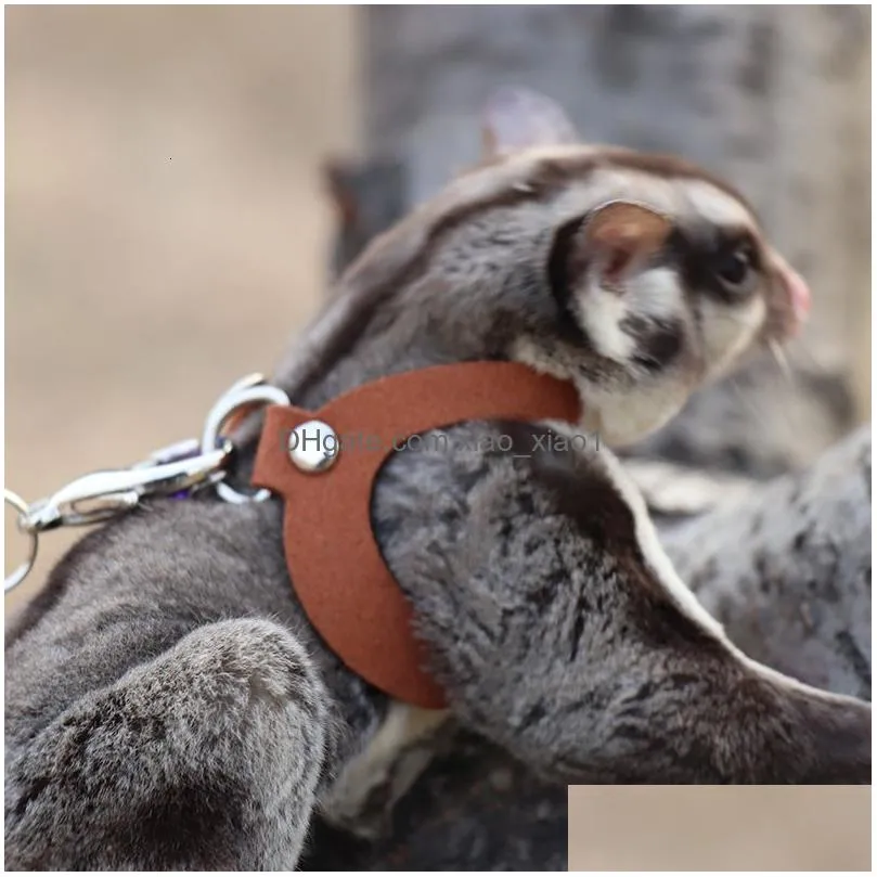 small animal supplies sugar glider towing harness little pet outdoor collar 3 size in one antilost clothes leash for leashes za212