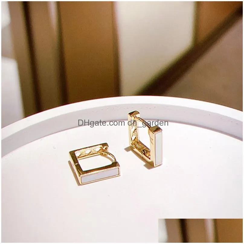 Hoop & Huggie Classic Copper Alloy Smooth Metal Hoop Earrings For Woman Fashion Korean Jewelry Temperament Girls Daily Wear Dhgarden Otjgu