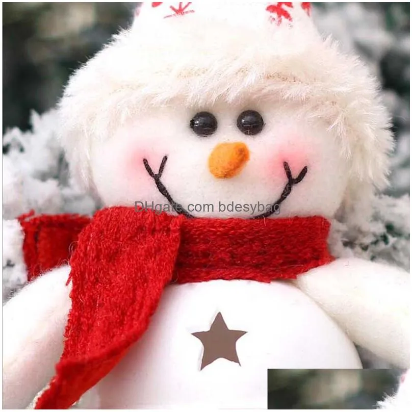 Christmas Decorations Cute Snowman Elk Christmas Tree Decoration Hanging Pendant Deer Craft Ornament Decorations For Home Drop Deliver Dhjz1