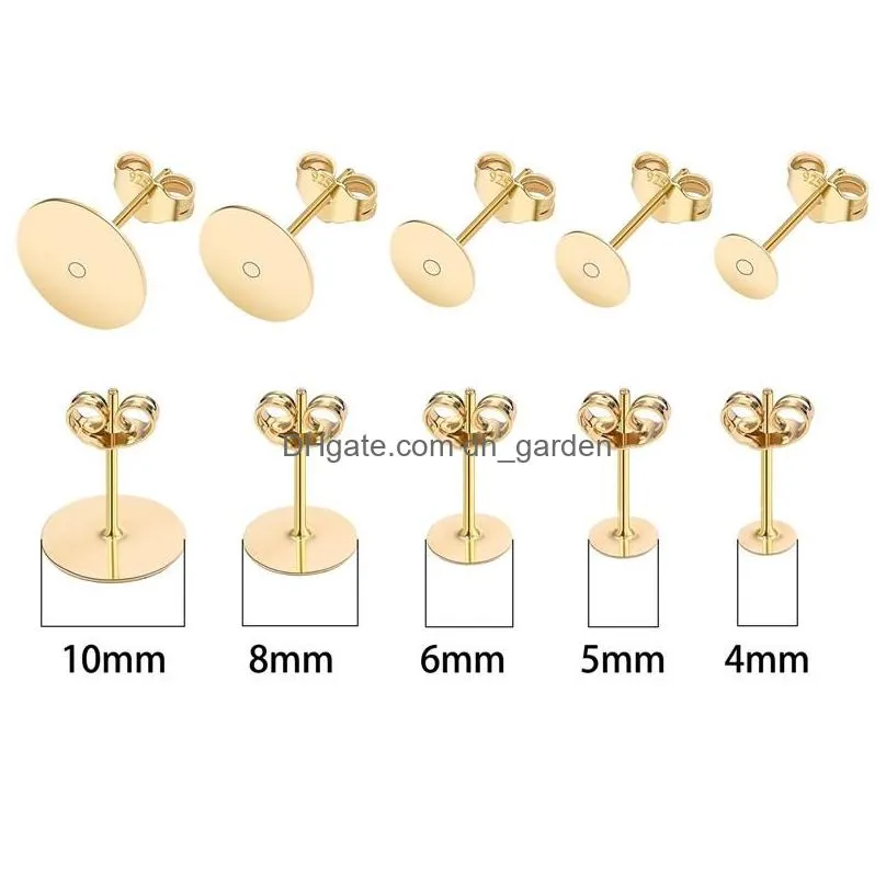 Pins & Needles 50Pcs/Lot Sier Plated Blank Post Earring Studs Base Pin With Plug Findings Ear Back Diy Jewelry Making Access Dhgarden Otbux