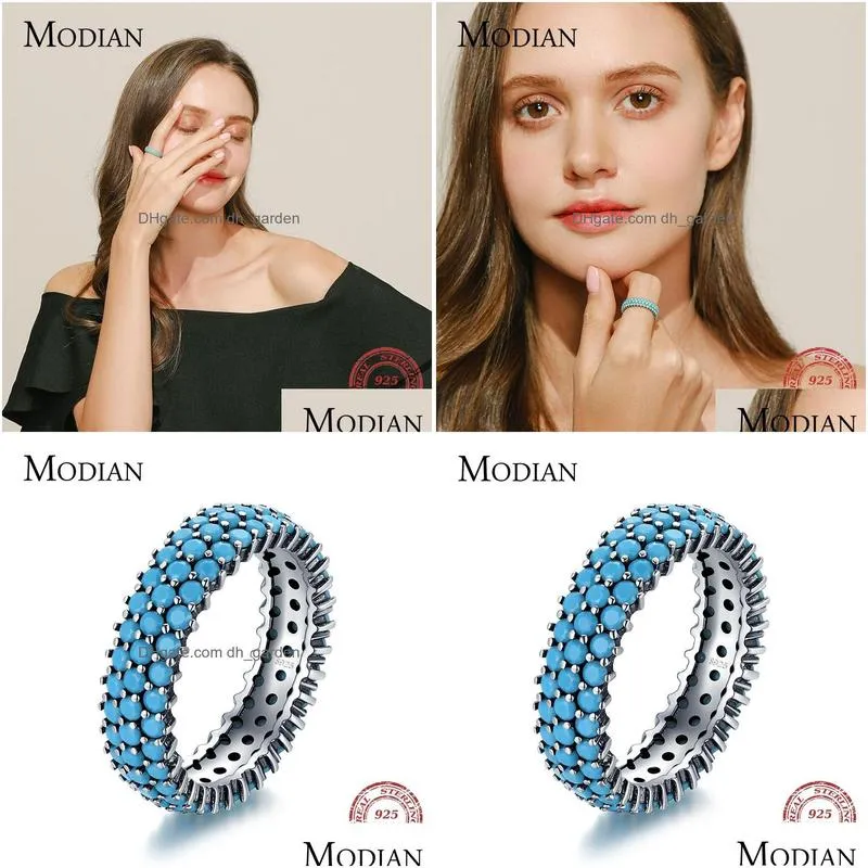 Band Rings Sier Turquoise Rings For Women Vintage Retro Bohemian Style Fine Jewelry Drop Delivery Jewelry Ring Dhgarden Otoyl