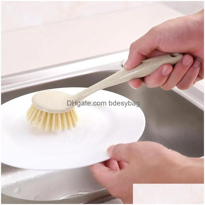 Cleaning Brushes Mtifunction Convenient Practical Kitchen Utensil Cleaning Brush Long Handle Hung Pot Wash Brushes Household Drop Deli Dha5T