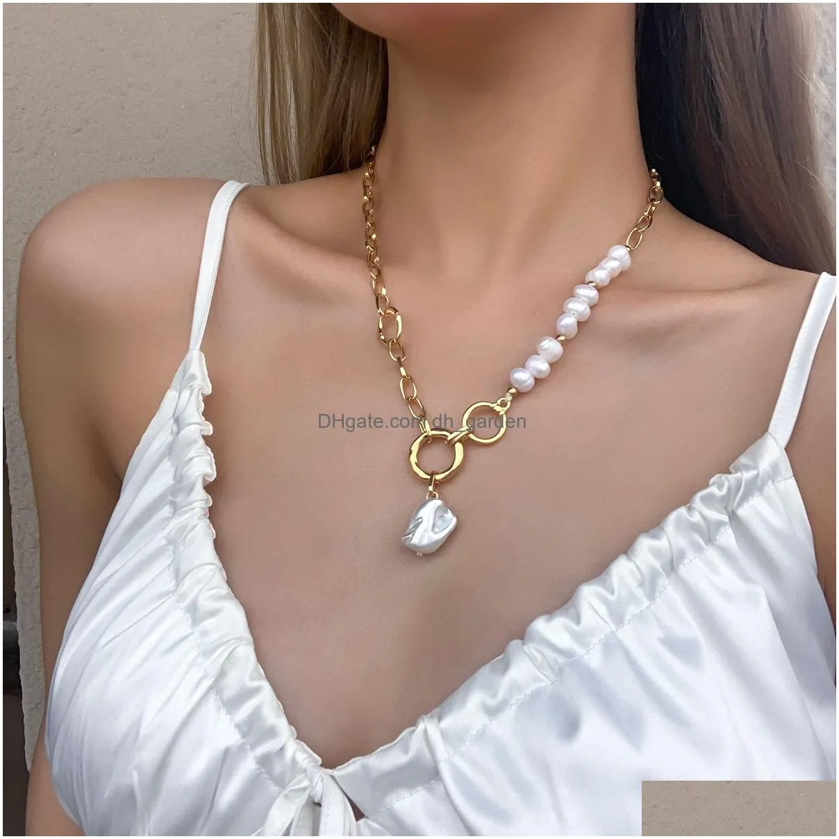 Pendant Necklaces Bohemia Alloy Metal Thick Choker Chain Necklace For Women Creative Geometric Pendant Necklaces Fashion Jew Dhgarden Ot8Dy