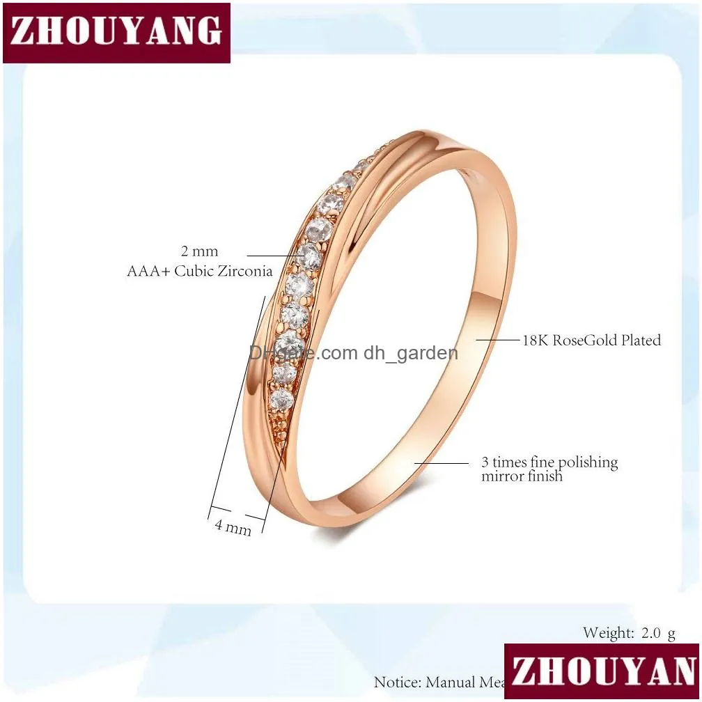 Band Rings Wedding Ring For Women Lovers Simple Cubic Zirconia Rose Gold Color Fashion Jewelry Zyr314 Zyr317 Drop Delivery Je Dhgarden Ot6Cn