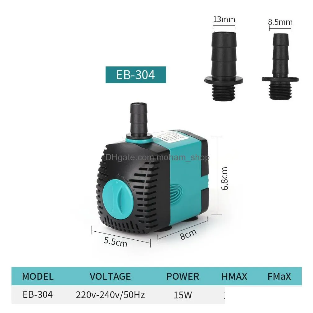 Bomba de agua sumergible para acuario filtro para pecera estanque fuente  Ehuebsd de jardín 180LH 25 W