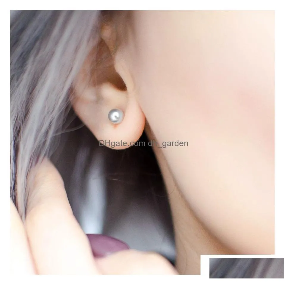 Stud Diameter Stud Earrings Sier Plated Women Imitation Pearl Hypoallergenic Earings Jewelry Drop Delivery Jewelry Earrings Dhgarden Otthe