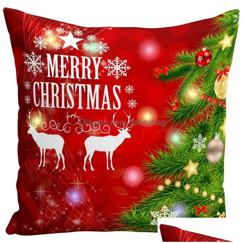 Pillow Case Led Lighting Pillow Case Christmas Cushion Er Home Sofa Pillowcase Living Room Decoration Drop Delivery Home Garden Home T Dhh9Q