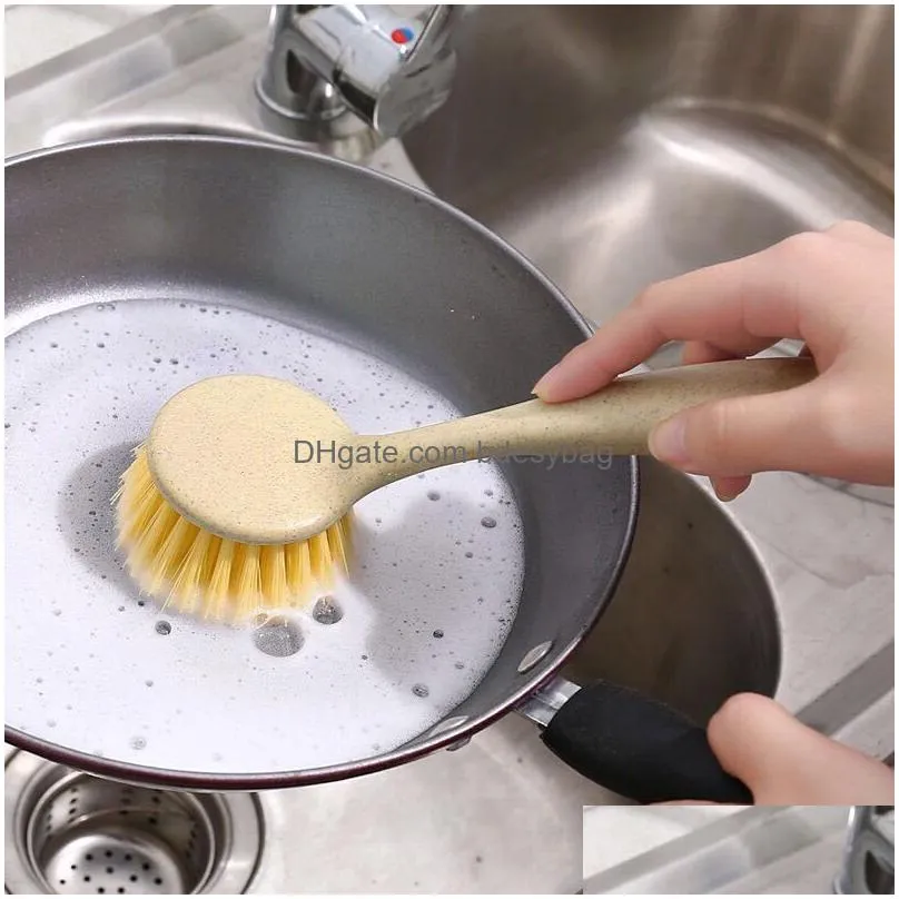 Cleaning Brushes Mtifunction Convenient Practical Kitchen Utensil Cleaning Brush Long Handle Hung Pot Wash Brushes Household Drop Deli Dha5T