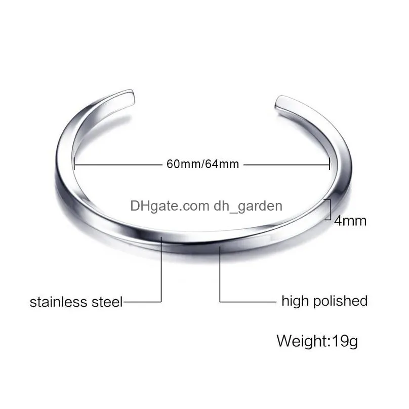 Bangle Vintage Stainless Steel Bangle For Men Women Mobius Twisted Cuff Bracelet Uni Drop Delivery Jewelry Bracelets Dhgarden Otwb8